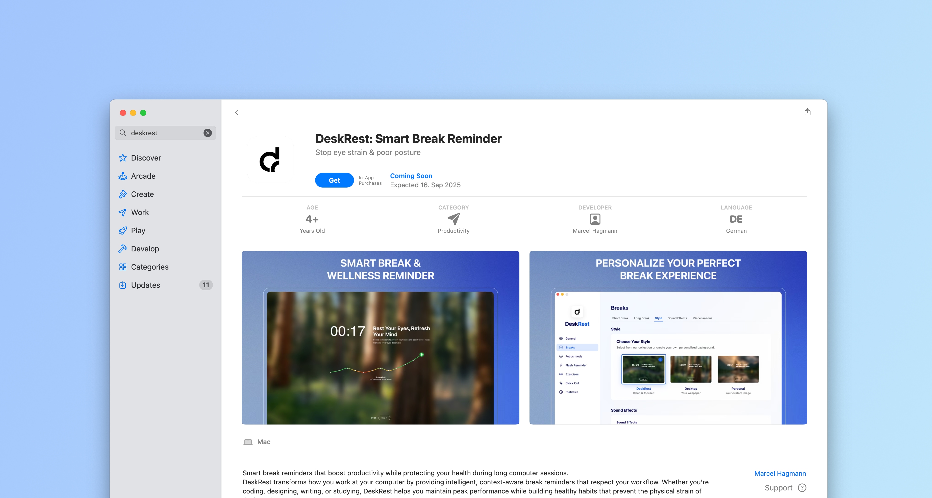 DeskRest Launches in Mac App Store September 16th (Pre-Order Now Available)