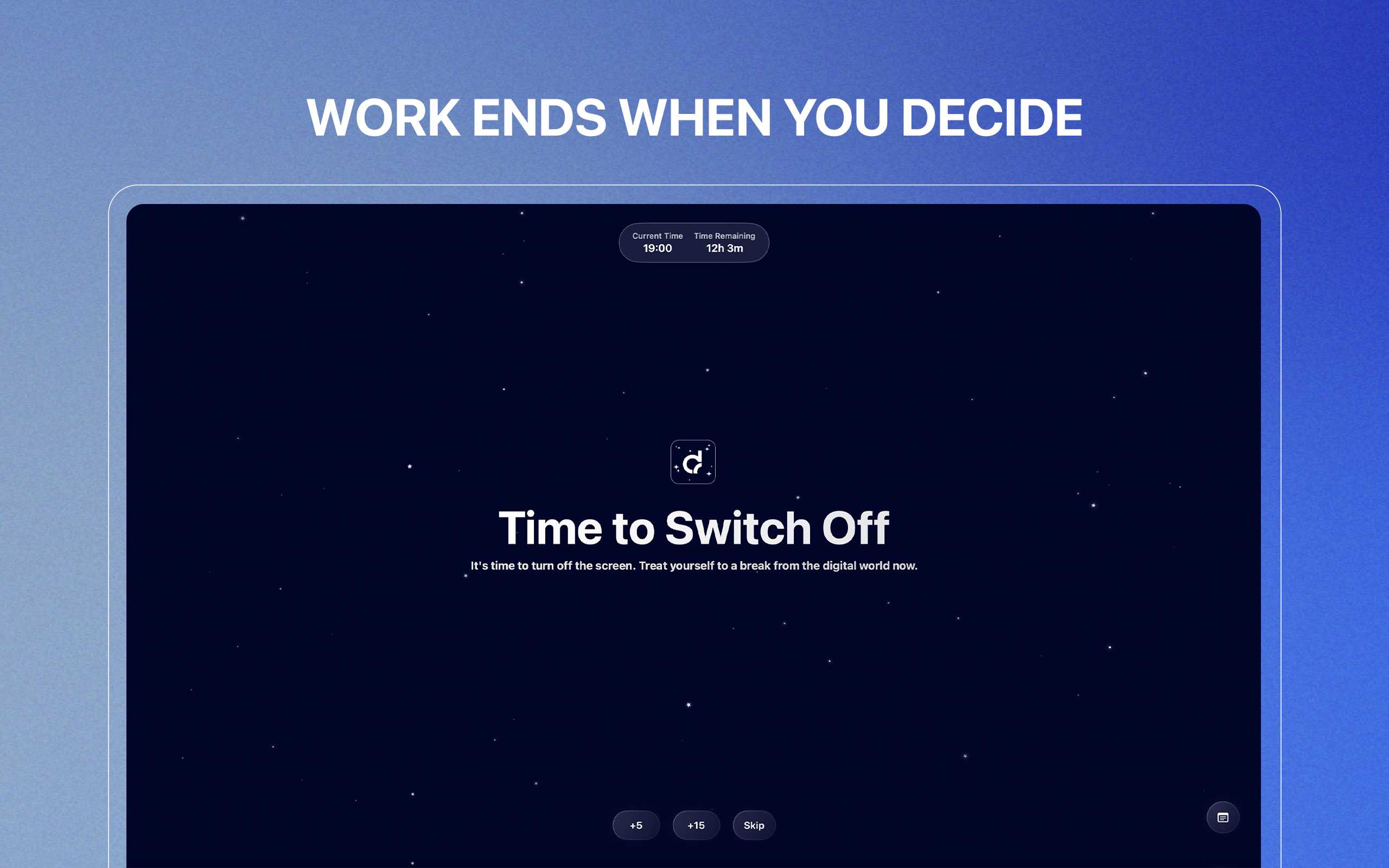 DeskRest Quitting Time Feature